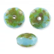 Donuts 7x4 mm Opaque Turquoise Travertine x25