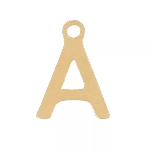 Stainless Steel 304 7mm Charm letter alphabet - A - Gold x1