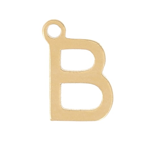 Stainless Steel 304 7mm Charm letter alphabet - B - Gold x1