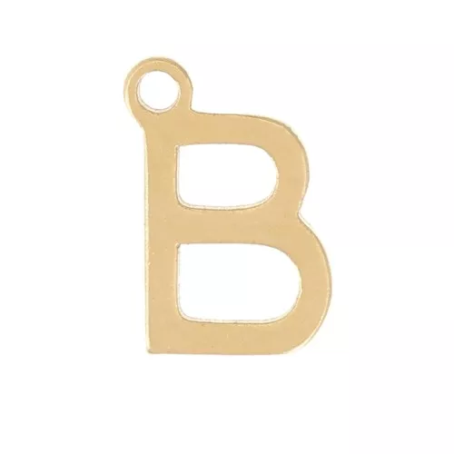 Stainless Steel 304 7mm Charm letter alphabet - B - Gold x1
