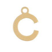 Stainless Steel 304 7mm Charm letter alphabet - C - Gold x1