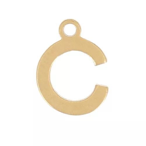 Stainless Steel 304 7mm Charm letter alphabet - C - Gold x1