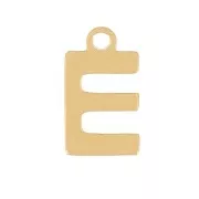 Stainless Steel 304 7mm Charm letter alphabet - E - Gold x1