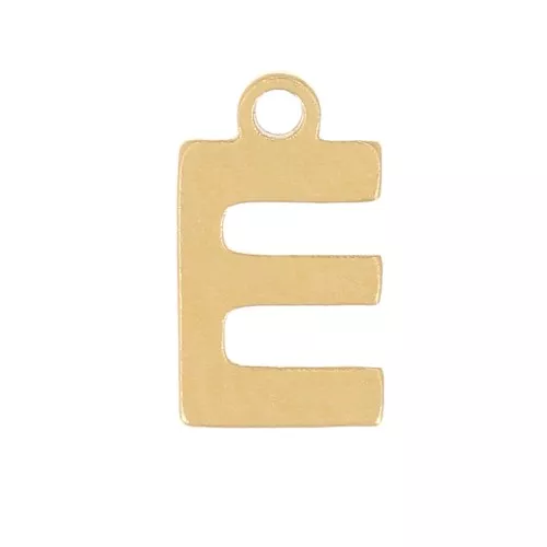 Stainless Steel 304 7mm Charm letter alphabet - E - Gold x1