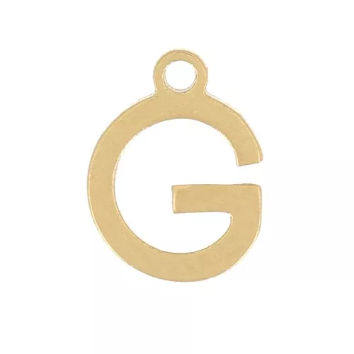 Stainless Steel 304 7mm Charm letter alphabet - G - Gold x1