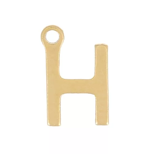 Stainless Steel 304 7mm Charm letter alphabet - H - Gold x1