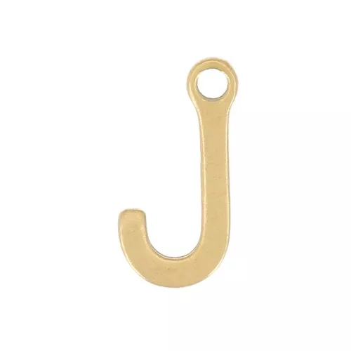 Stainless Steel 304 7mm Charm letter alphabet - J - Gold x1