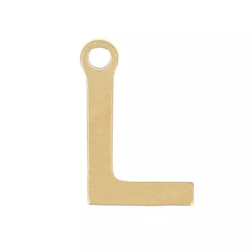 Stainless Steel 304 7mm Charm letter alphabet - L - Gold x1