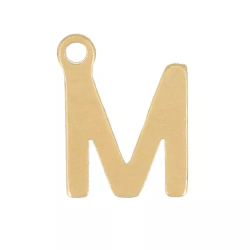 Stainless Steel 304 7mm Charm letter alphabet - M - Gold x1