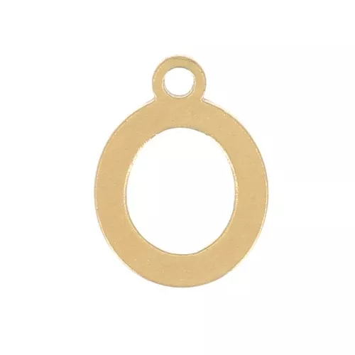 Stainless Steel 304 7mm Charm letter alphabet - O - Gold x1
