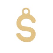 Stainless Steel 304 7mm Charm letter alphabet - S - Gold x1