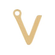 Stainless Steel 304 7mm Charm letter alphabet - V - Gold x1|raw }}