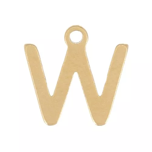 Stainless Steel 304 7mm Charm letter alphabet - W - Gold x1