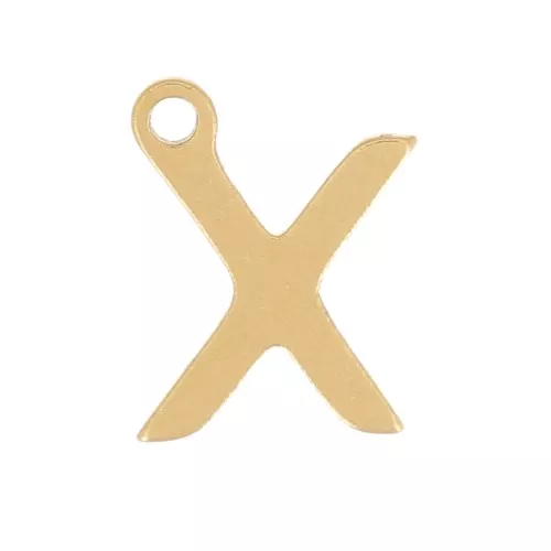 Stainless Steel 304 7mm Charm letter alphabet - X - Gold x1