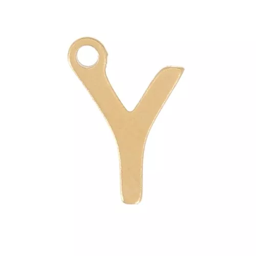 Stainless Steel 304 7mm Charm letter alphabet - Y - Gold x1