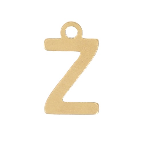 Stainless Steel 304 7mm Charm letter alphabet - Z - Gold x1