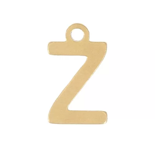 Stainless Steel 304 7mm Charm letter alphabet - Z - Gold x1
