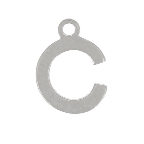 7mm Stainless steel 304 Charm letter alphabet - C x1