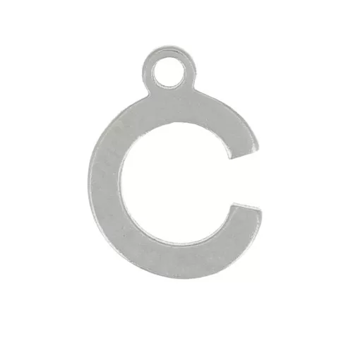 7mm Stainless steel 304 Charm letter alphabet - C x1