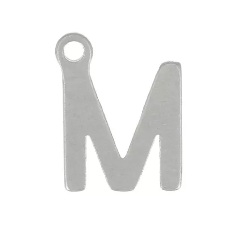 7mm Stainless steel 304 Charm letter alphabet - M x1