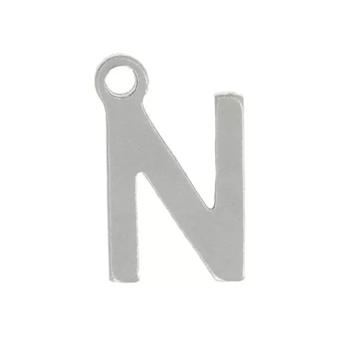 7mm Stainless steel 304 Charm letter alphabet - N x1