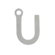 7mm Stainless steel 304 Charm letter alphabet - U x1