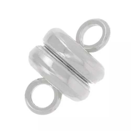 9x6mm Magnetic clasps - Fine silver plating x10