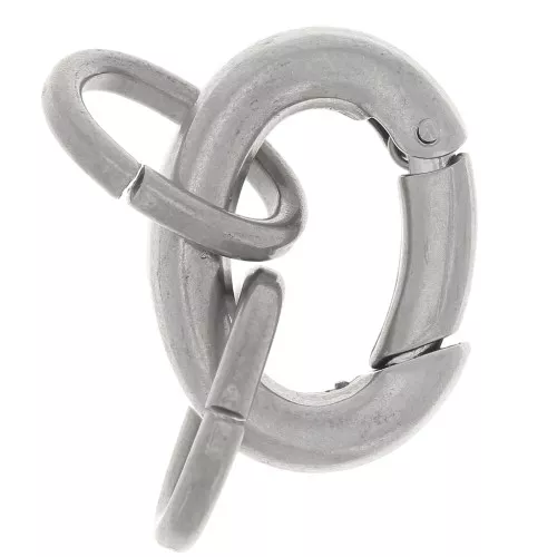 21x16mm 316L stainless steel oval lobster clasp with 2 open rings x1