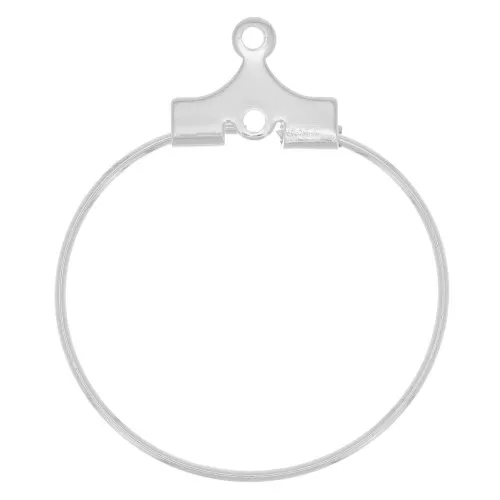 21mm Stainless steel 316L hoop earrings to decorate - Silver Tone x2