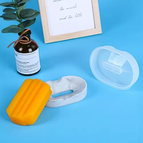11x7.7cm Silicone mold for oval soap dishes - Transparent x1