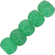 8mm pumpkin dyed gemstone bead - Dark green Chalcedony x1