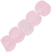 8mm pumpkin dyed gemstone bead - Pink Chalcedony x1