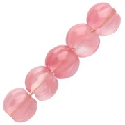 8.5 mm pumpkin-shaped bead of gemstone - Pink Chalcedony x1