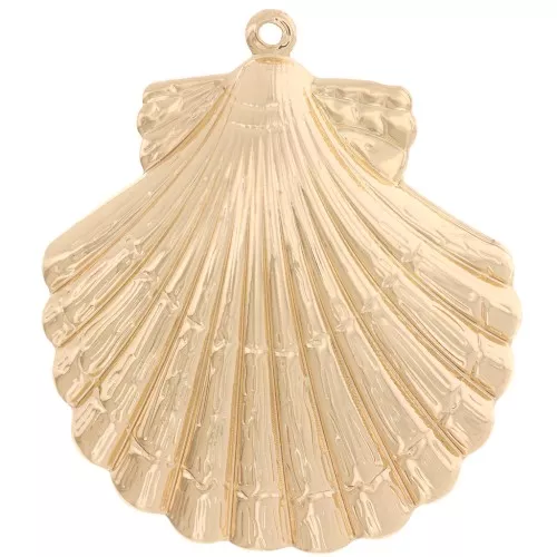 35x31mm Shell pendant - Gold Tone x1
