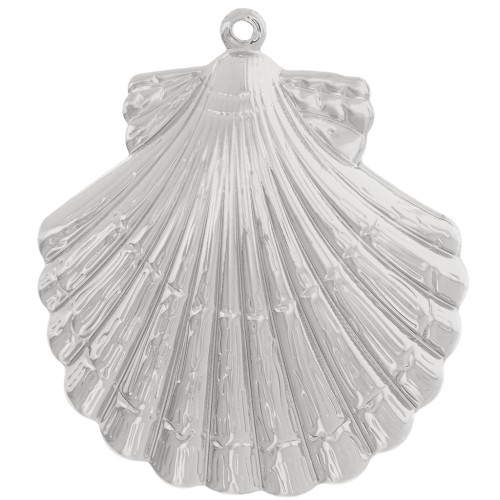 35x31mm Shell pendant - Silver Tone x1