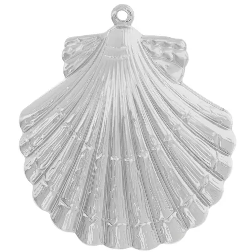35x31mm Shell pendant - Silver Tone x1