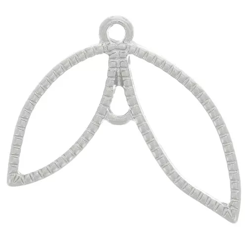 19.5x25mm Wing pendant - Silver Tone x1