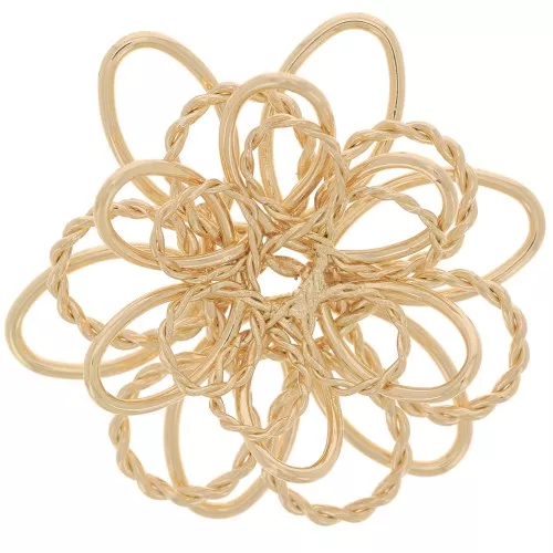 27mm embossed Flower spacer pendant - Gold Tone x1