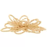 27mm embossed Flower spacer pendant - Gold Tone x1