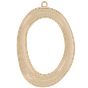 43x29mm Oval irregular curved textured pendant - Satin gold x1