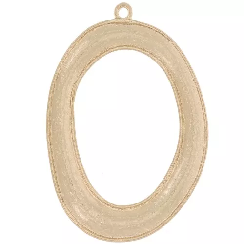 43x29mm Oval irregular curved textured pendant - Satin gold x1