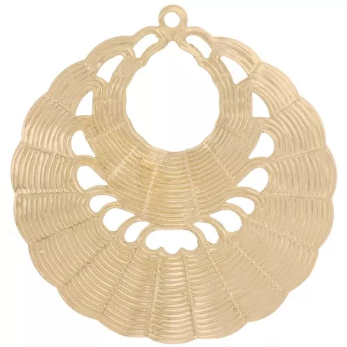 36.5mm Round openwork pendant - Gold Tone x1