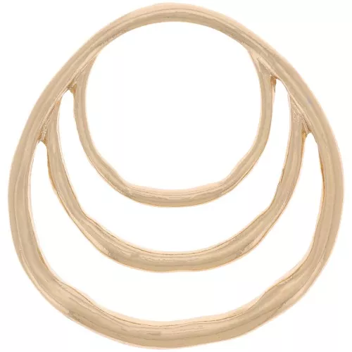 30x29mm Pendant with 3 irregular circles - Gold Tone x1