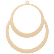 49x40mm design Double circle pendant - Gold Tone x1