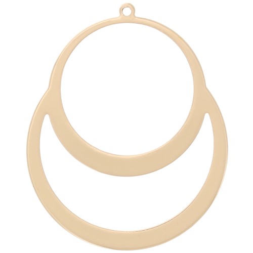 49x40mm design Double circle pendant - Gold Tone x1