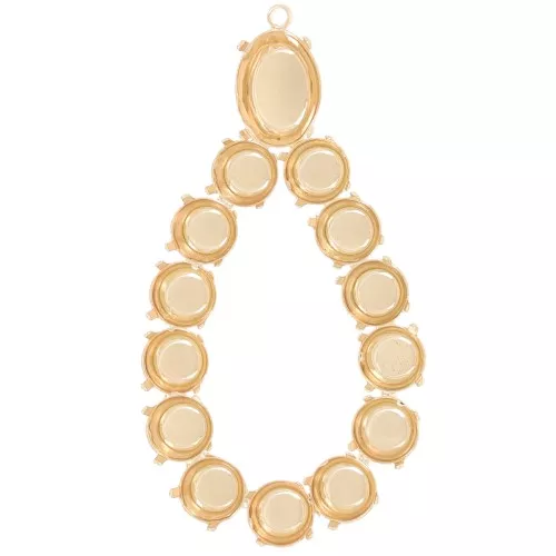64x34mm drop Pendant for 1088 8mm & cabochon 4120 14x10 mm cabochons - gold x1