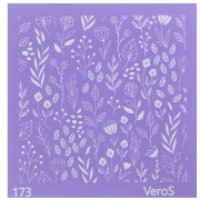 Silk Screen VeroS for polymer clay 90x90 mm - Flower and leaf pattern n°173 x1