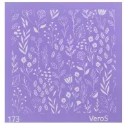 Silk Screen VeroS for polymer clay 90x90 mm - Flower and leaf pattern n°173 x1