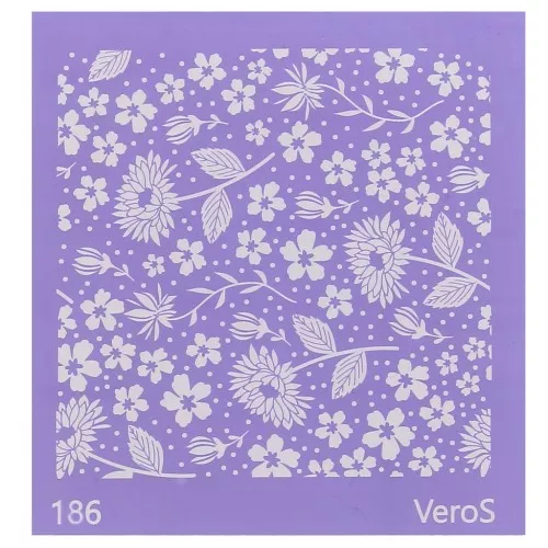 Silk Screen VeroS for polymer clay 90x90 mm - Flower pattern n°186 x1