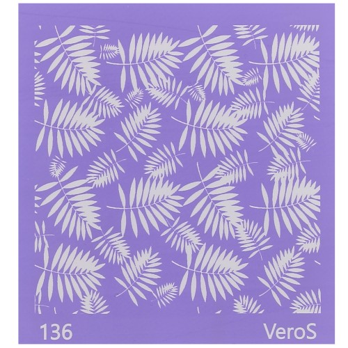 Silk Screen VeroS for polymer clay 90x90 mm - Foliage pattern n°136 x1